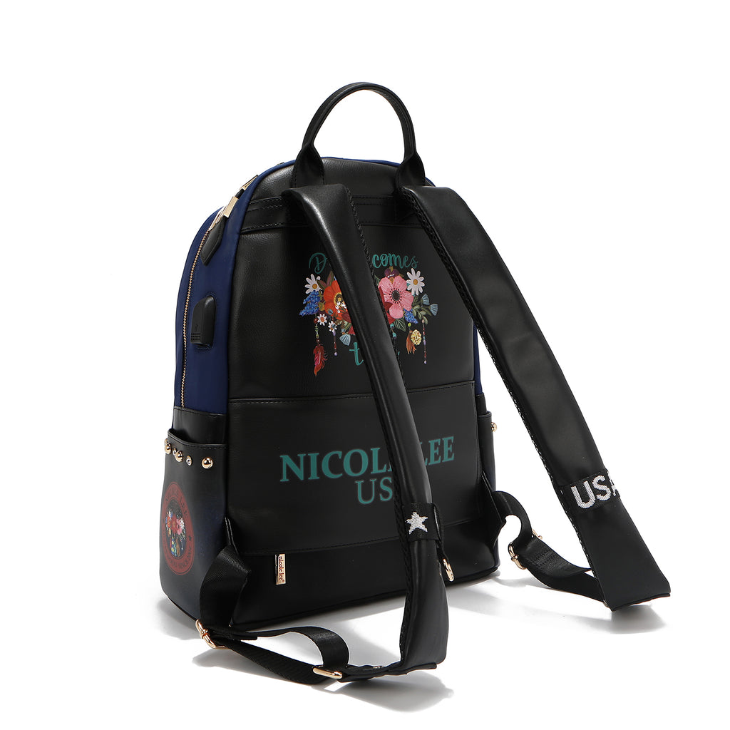 BP16698 DREAM COMES TRUE -MOCHILA CON LETRAS DE EMBLEMA NICOLE LEE