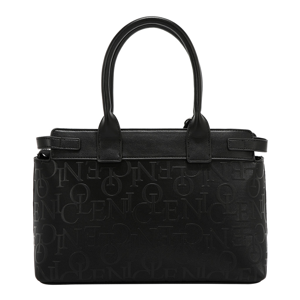 EMB17504 BLACK -BOLSO SATCHEL ELEGANCE EN RELIEVE
