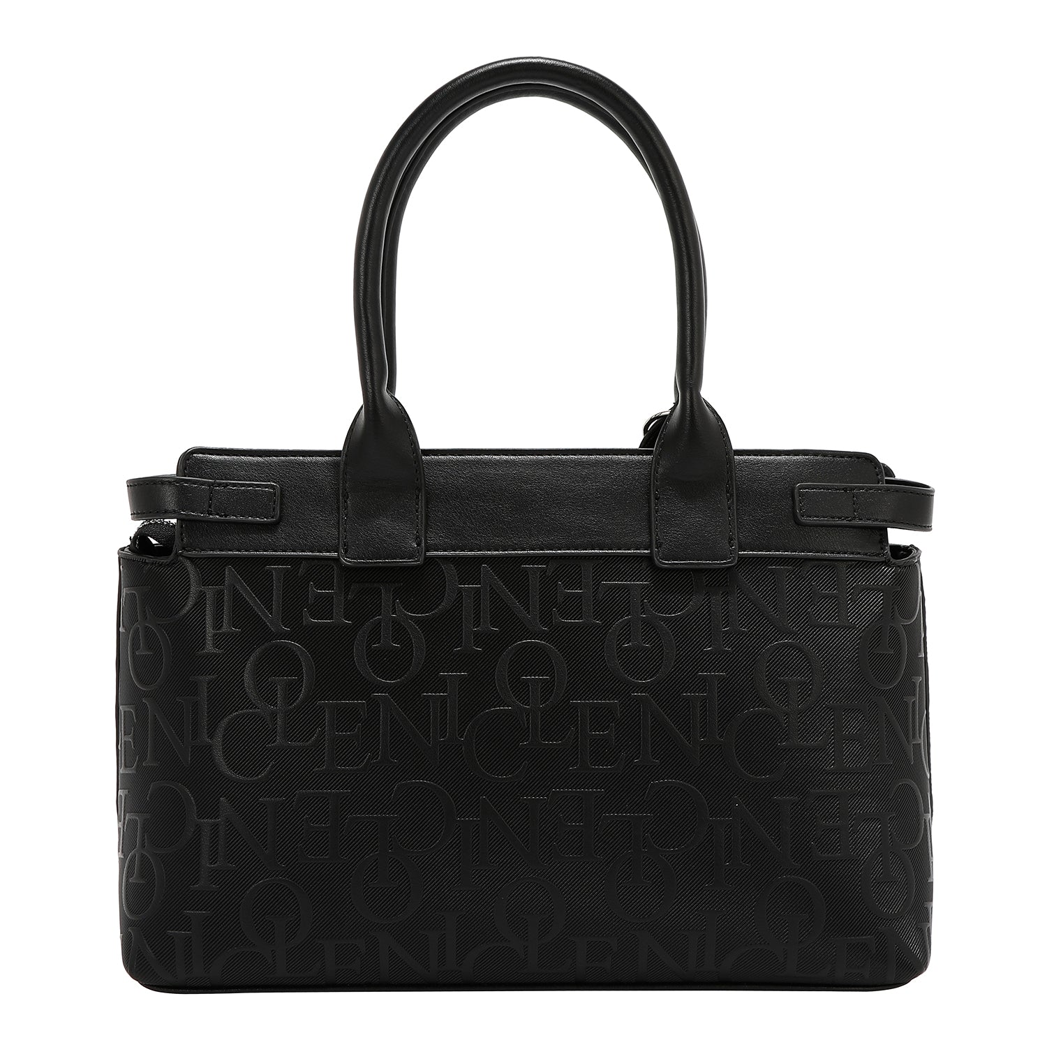 EMB17504 BLACK -BOLSO SATCHEL ELEGANCE EN RELIEVE