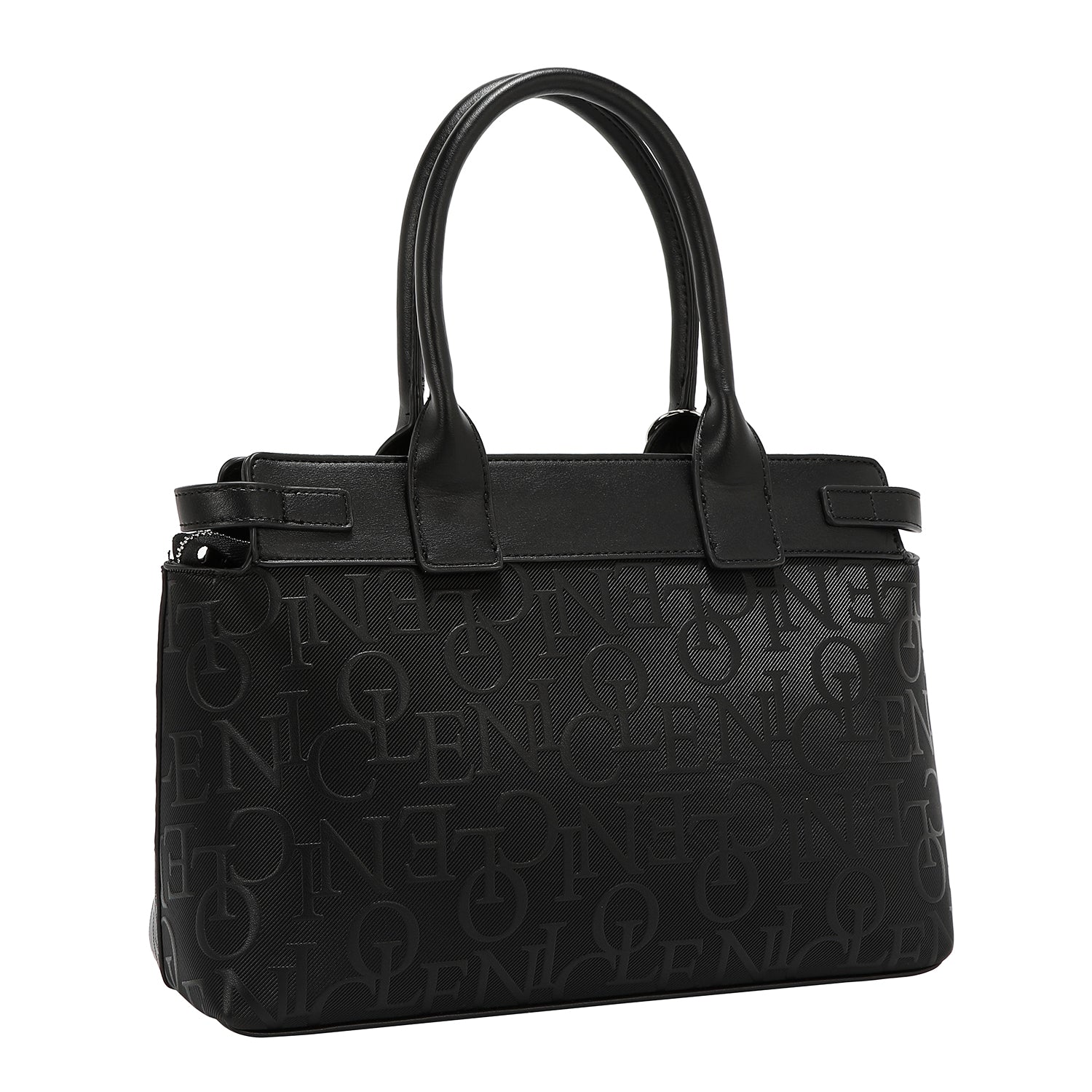 EMB17504 BLACK -BOLSO SATCHEL ELEGANCE EN RELIEVE