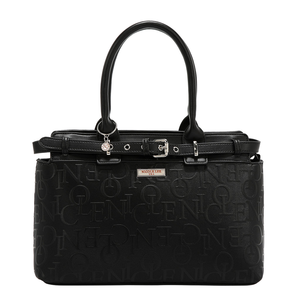 EMB17504 BLACK -BOLSO SATCHEL ELEGANCE EN RELIEVE