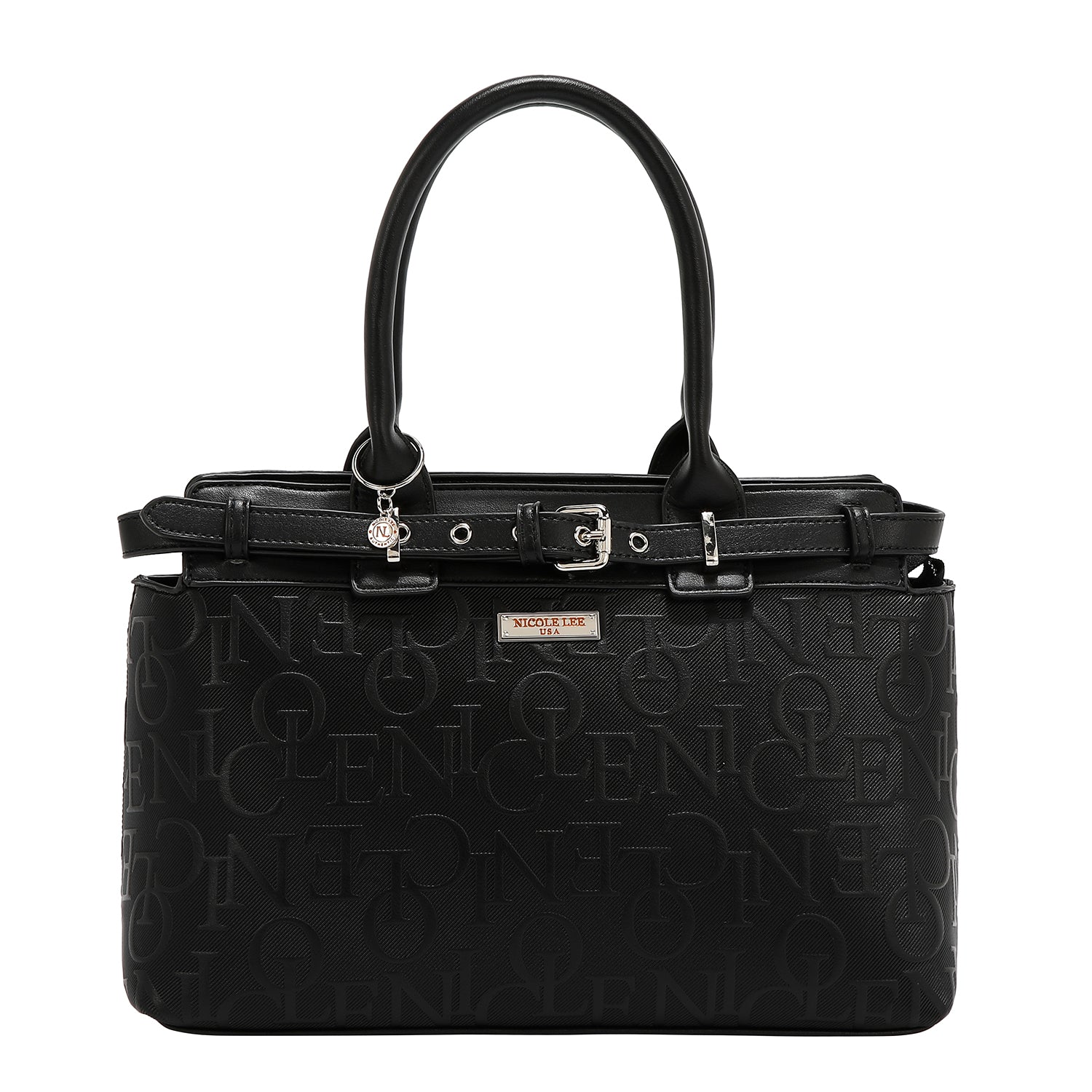 EMB17504 BLACK -BOLSO SATCHEL ELEGANCE EN RELIEVE