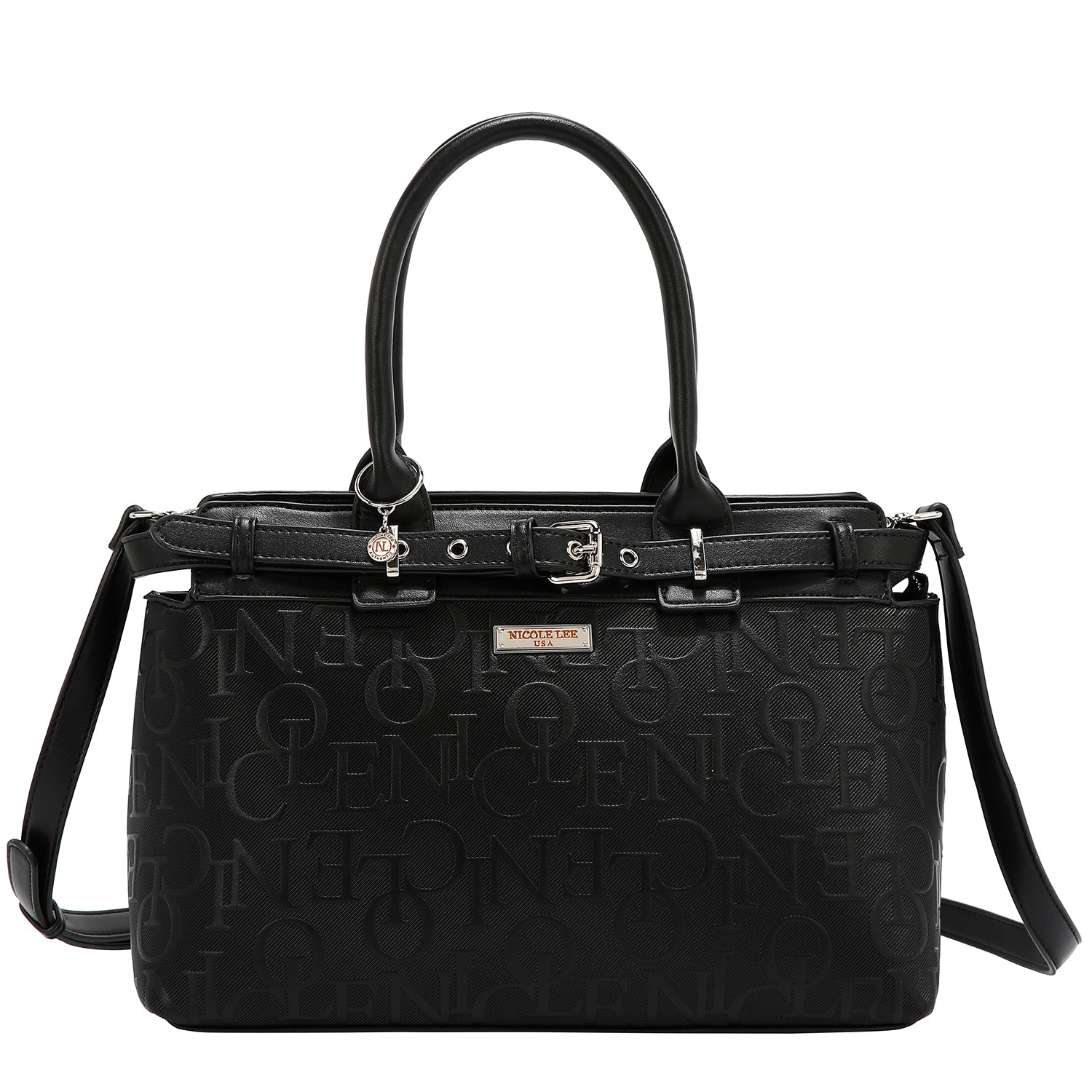 EMB17504 BLACK -BOLSO SATCHEL ELEGANCE EN RELIEVE
