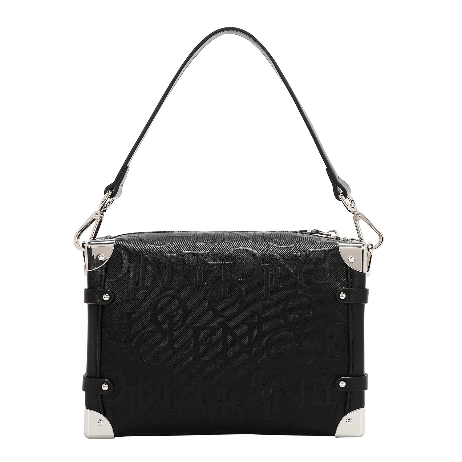 EMB17506 BLACK -BOLSO DE HOMBRO CUADRADO ELEGANCIA EN RELIEVE