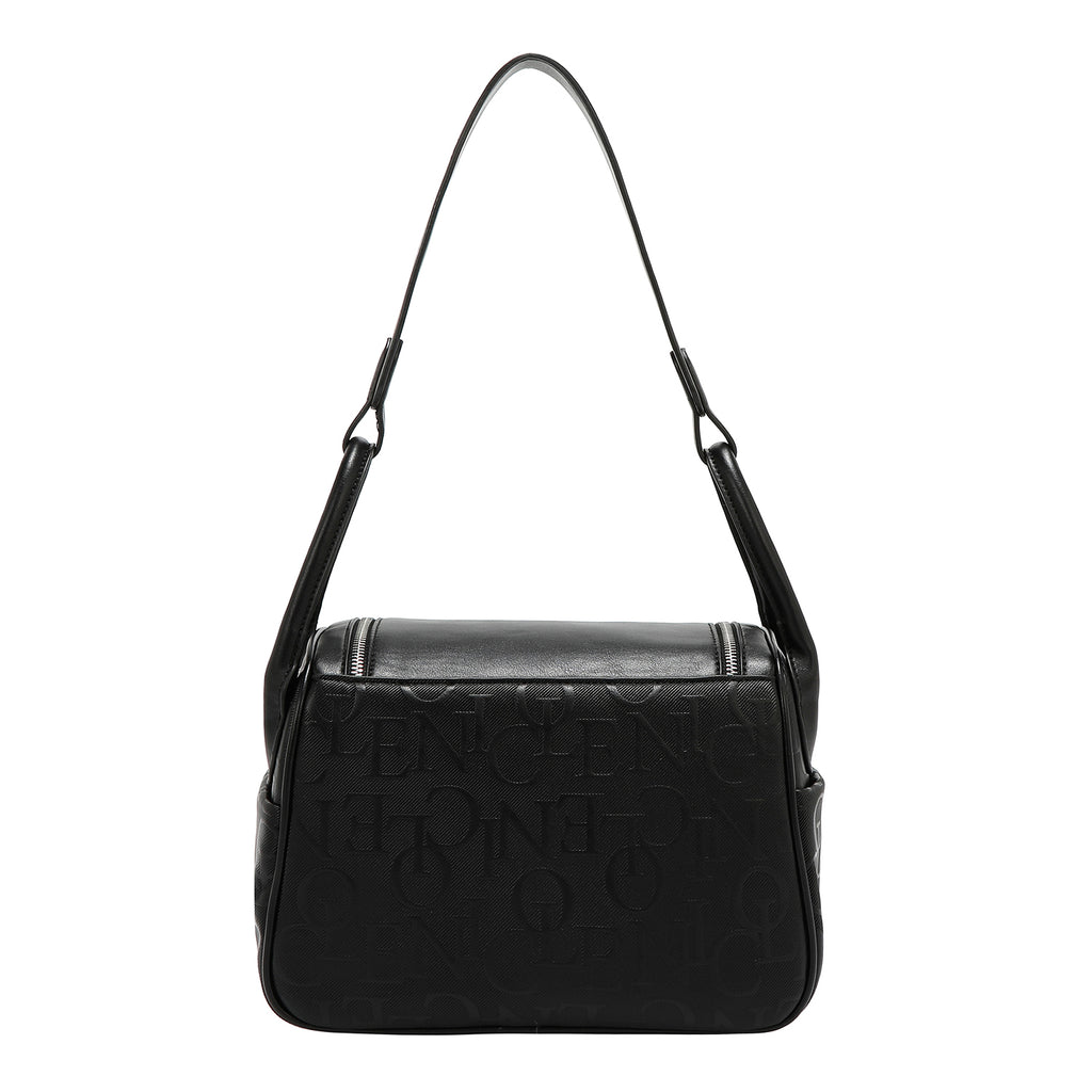 EMB17507 BLACK -BOLSO DE HOMBRO ELEGANCIA EN RELIEVE
