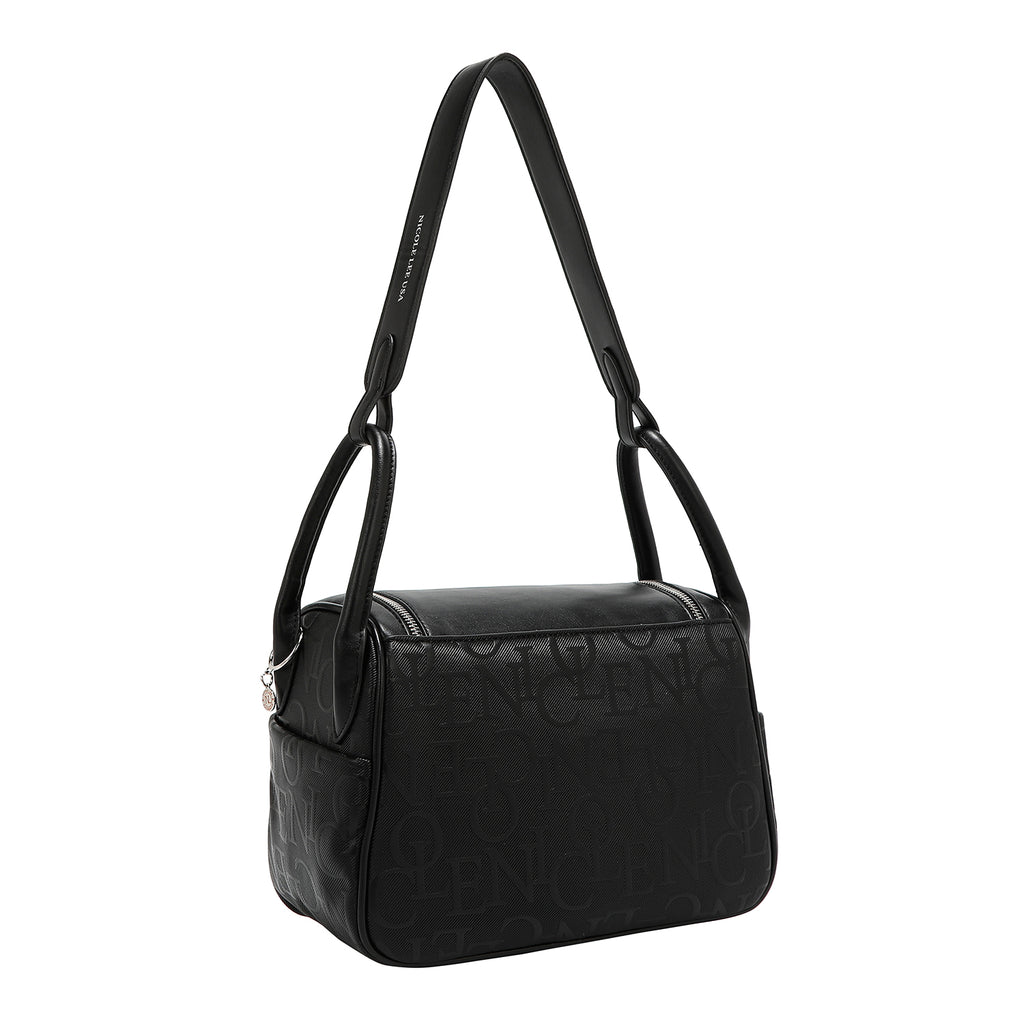 EMB17507 BLACK -BOLSO DE HOMBRO ELEGANCIA EN RELIEVE