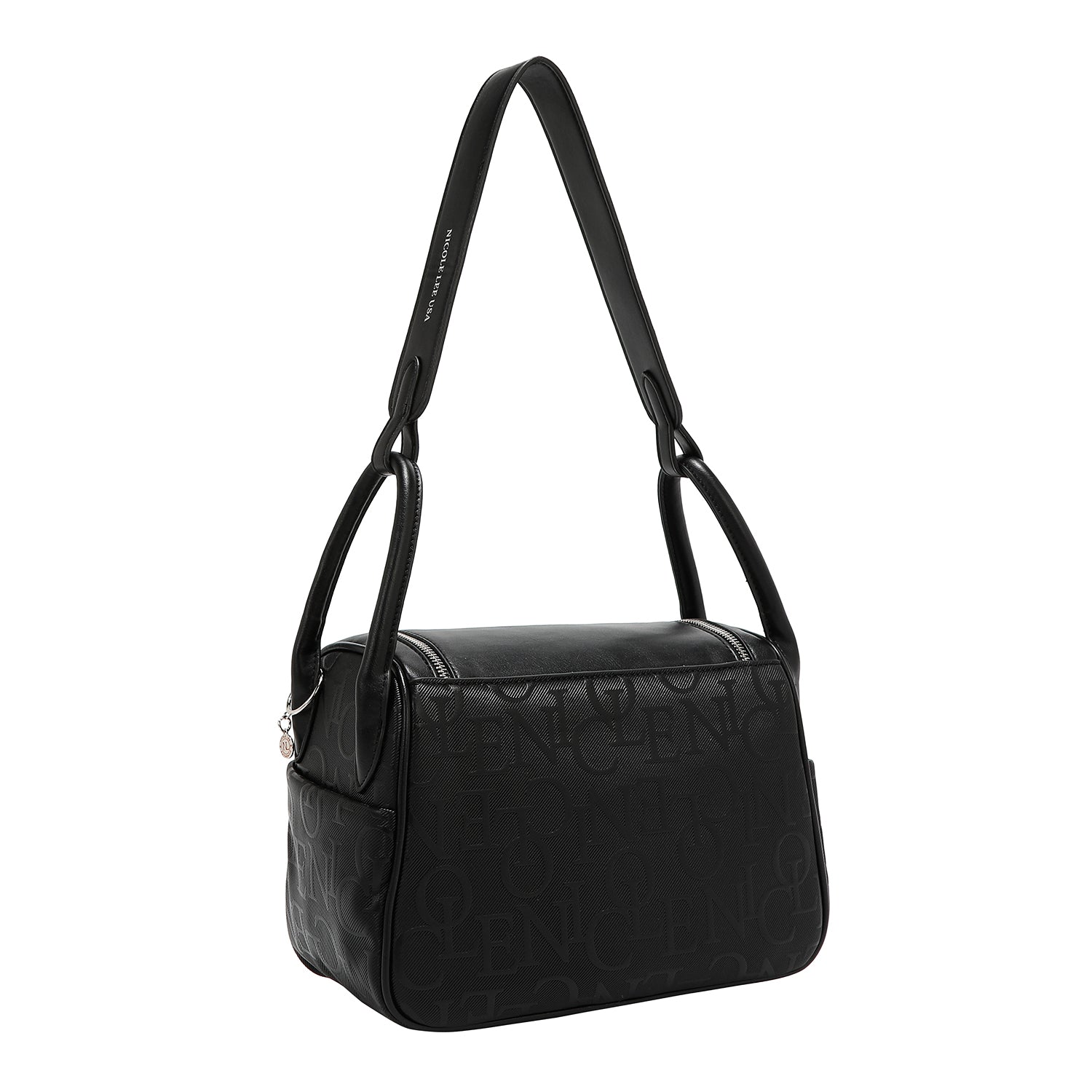 EMB17507 BLACK -BOLSO DE HOMBRO ELEGANCIA EN RELIEVE