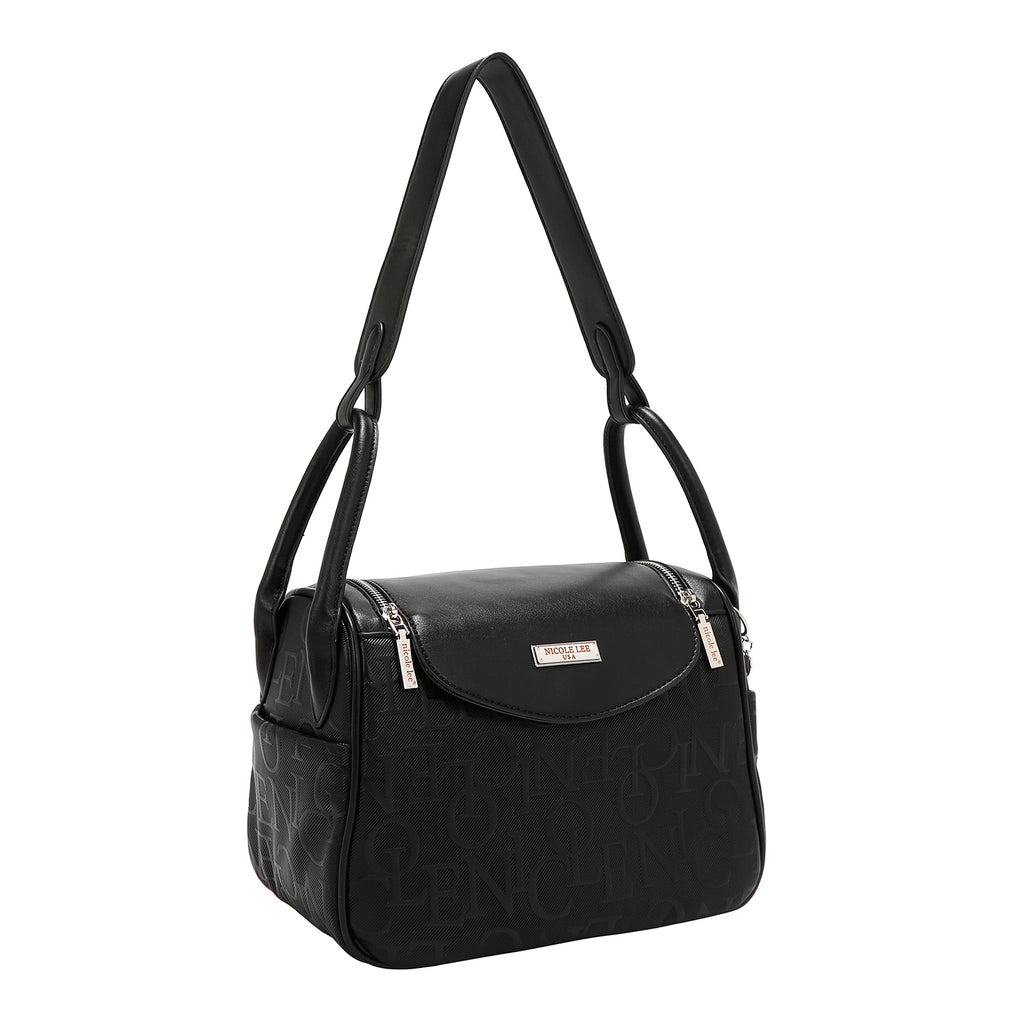 EMB17507 BLACK -BOLSO DE HOMBRO ELEGANCIA EN RELIEVE