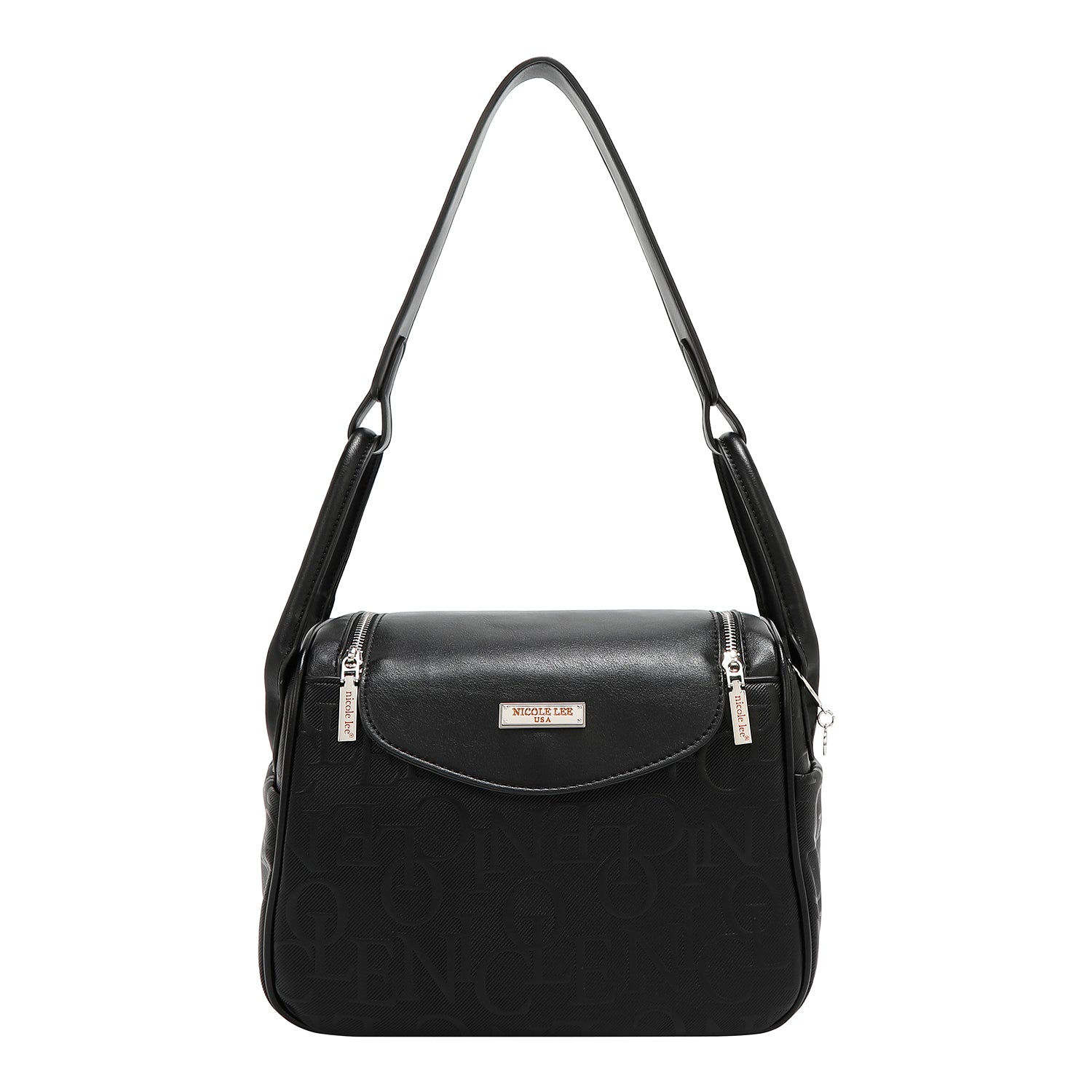 EMB17507 BLACK -BOLSO DE HOMBRO ELEGANCIA EN RELIEVE
