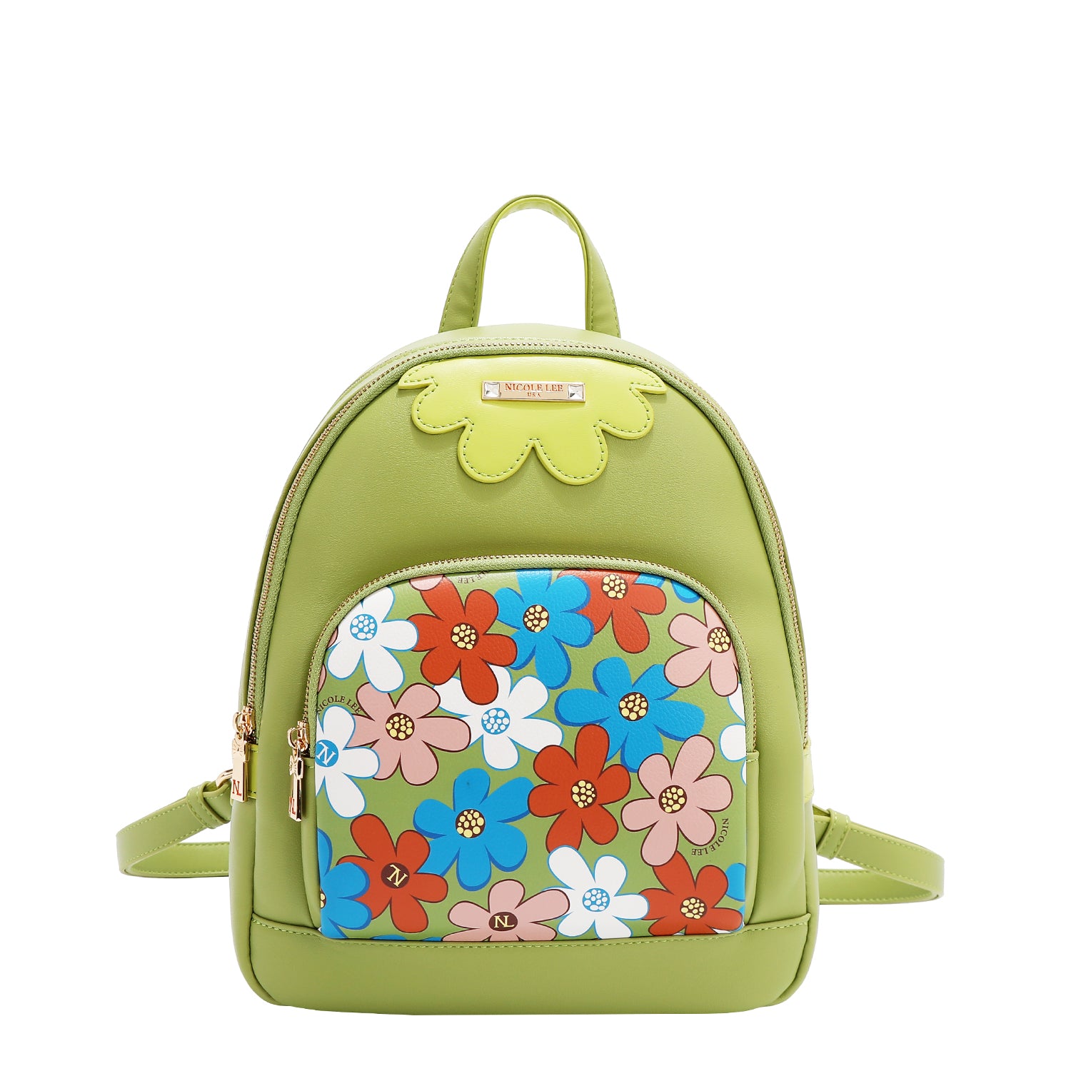 FLO17482 BLACK -MOCHILA CON ESTAMPADOS DE FLORES