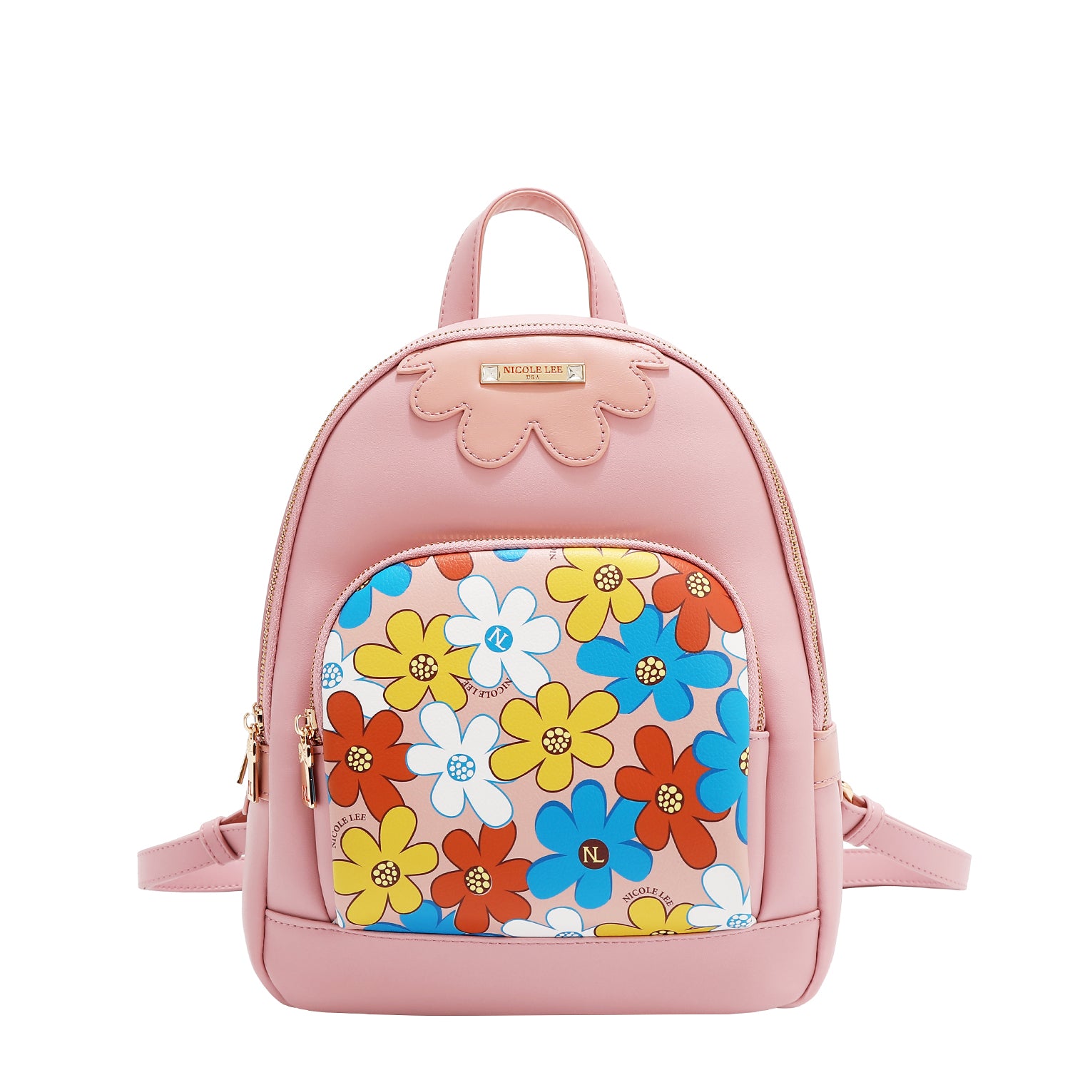 FLO17482 BLACK -MOCHILA CON ESTAMPADOS DE FLORES