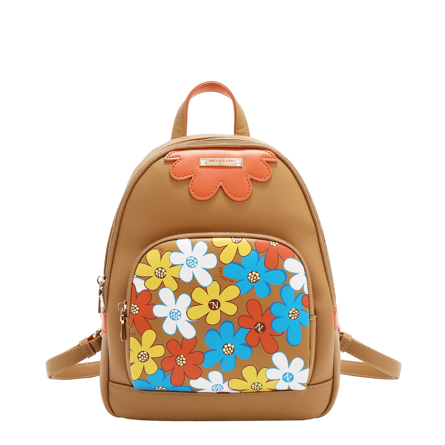 FLO17482 BLACK -MOCHILA CON ESTAMPADOS DE FLORES