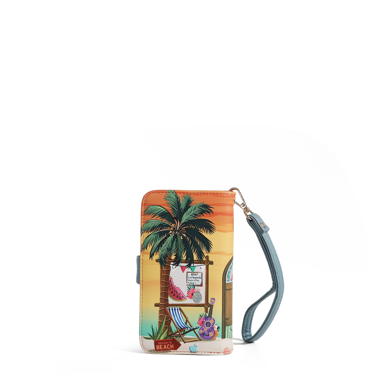 HP6617  Sun & Sand  FUNDA PARA TELÉFONO Y CARTERA CON MUÑEQUERA