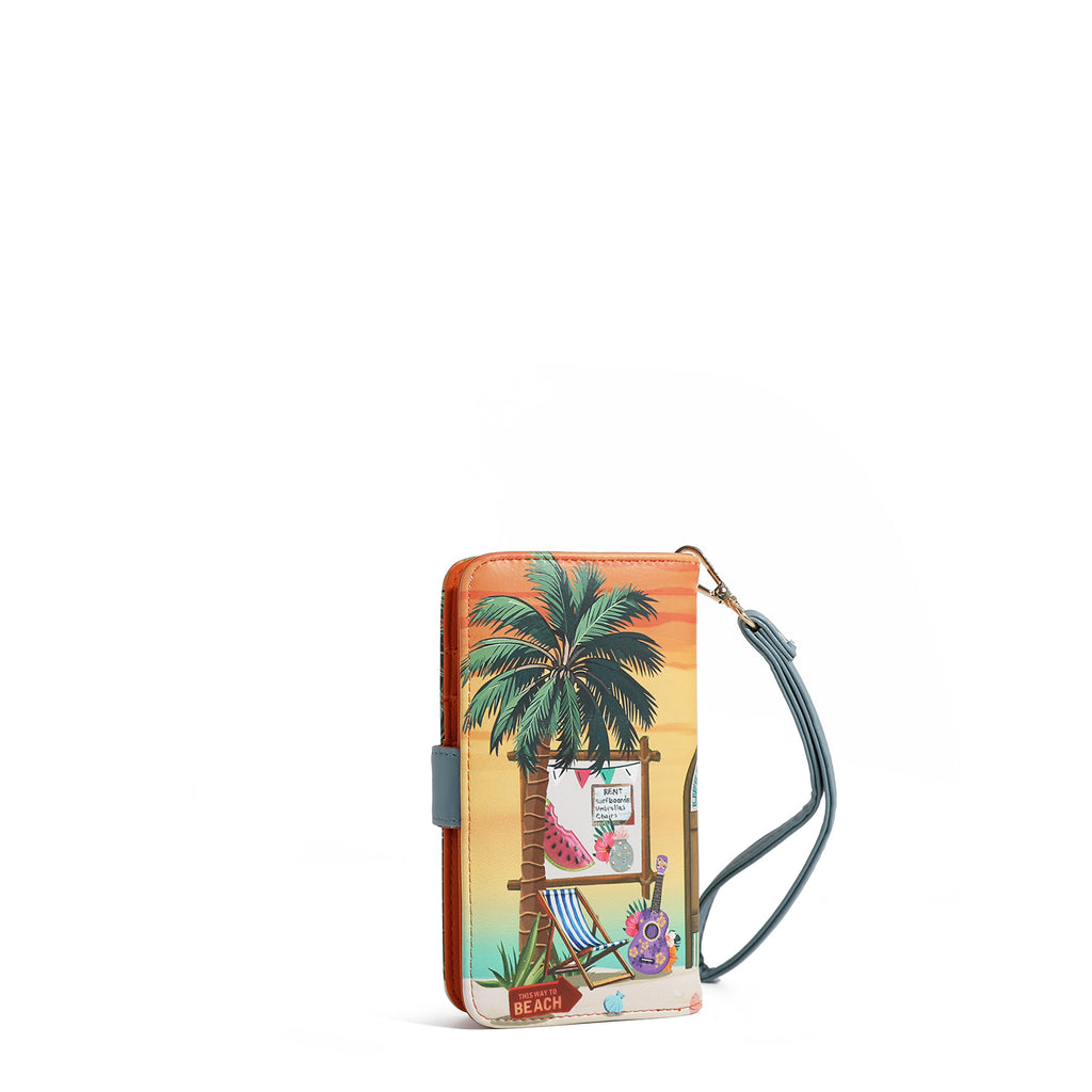 HP6617  Sun & Sand  FUNDA PARA TELÉFONO Y CARTERA CON MUÑEQUERA