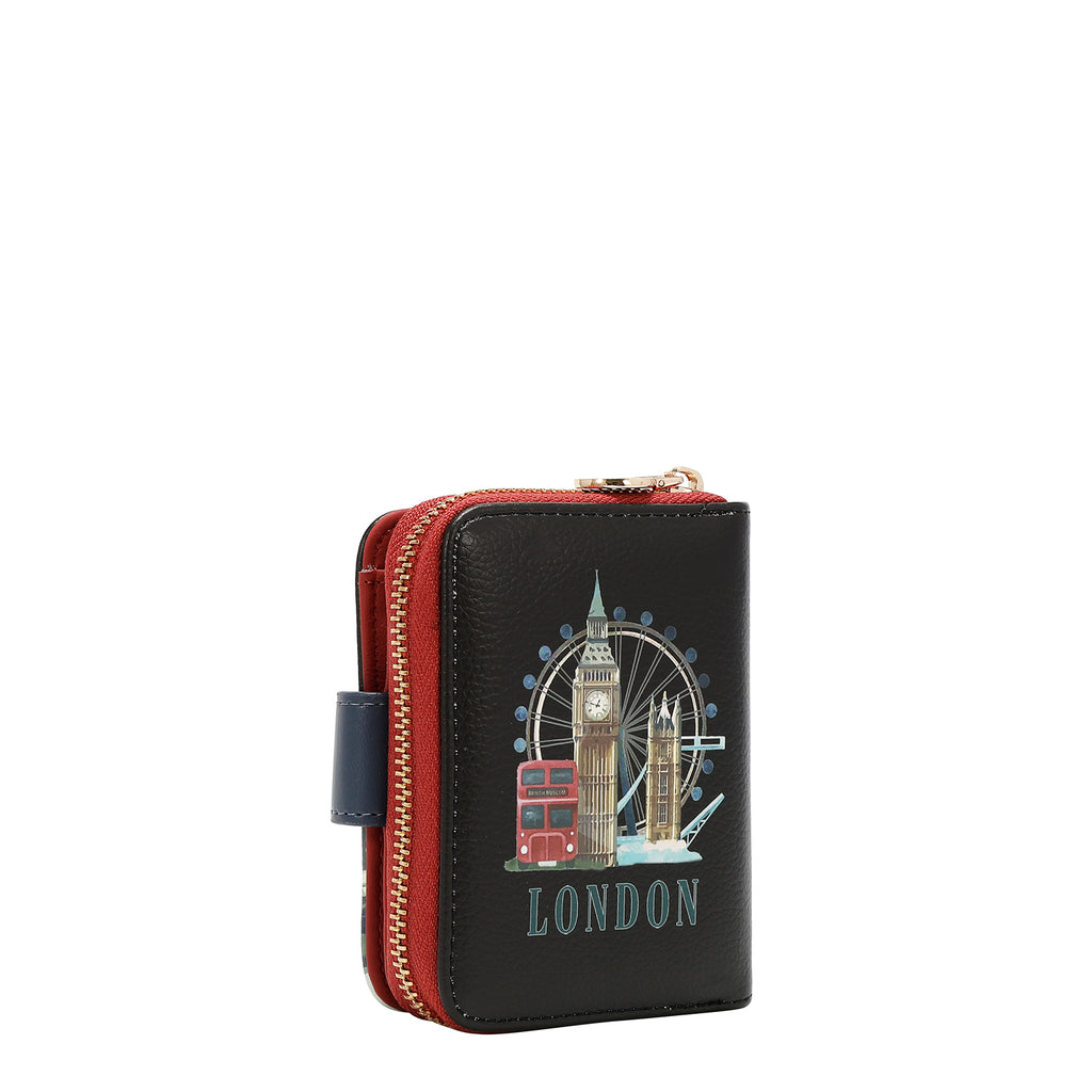 PRT6903 LONDON EYE BLACK- TARJETERO CON BROCHE DE CORAZON