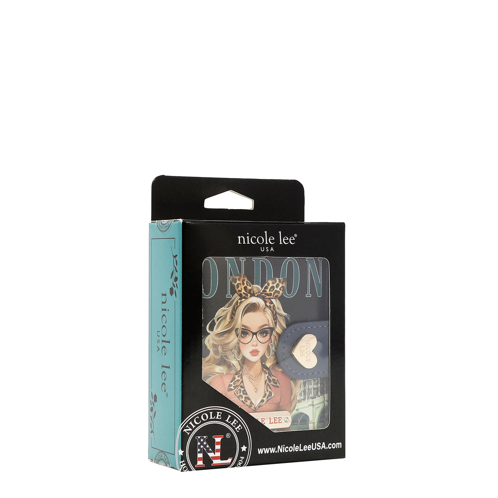 PRT6903 LONDON EYE BLACK- TARJETERO CON BROCHE DE CORAZON