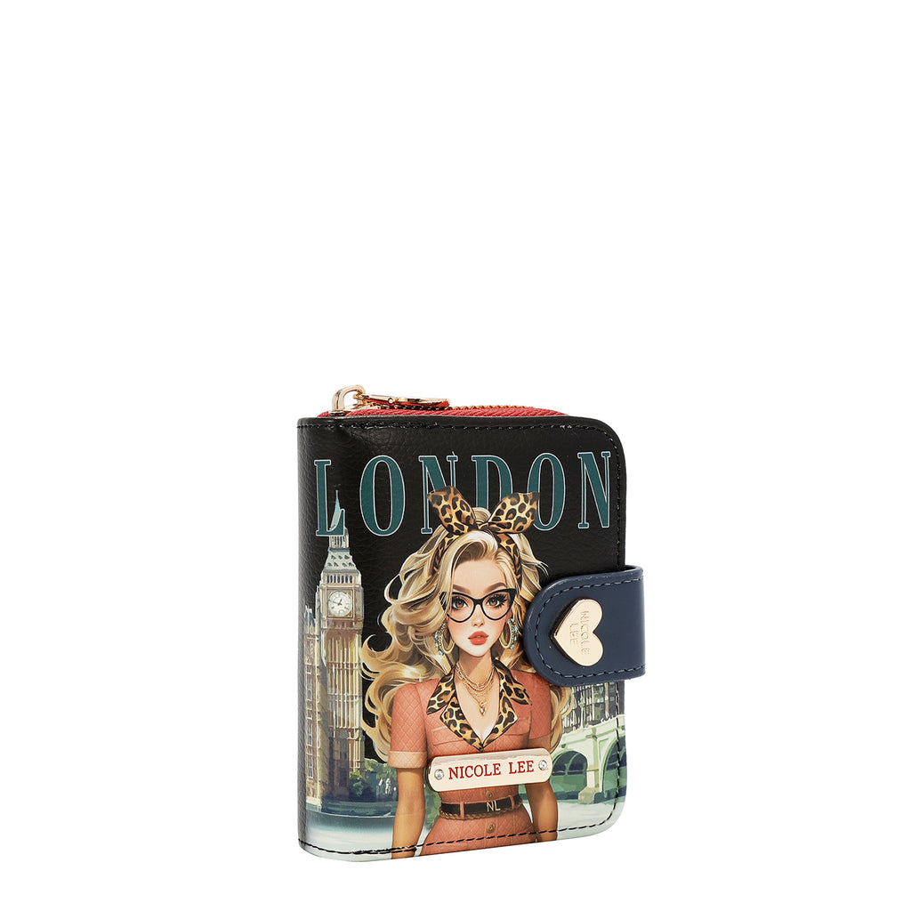 PRT6903 LONDON EYE BLACK- TARJETERO CON BROCHE DE CORAZON