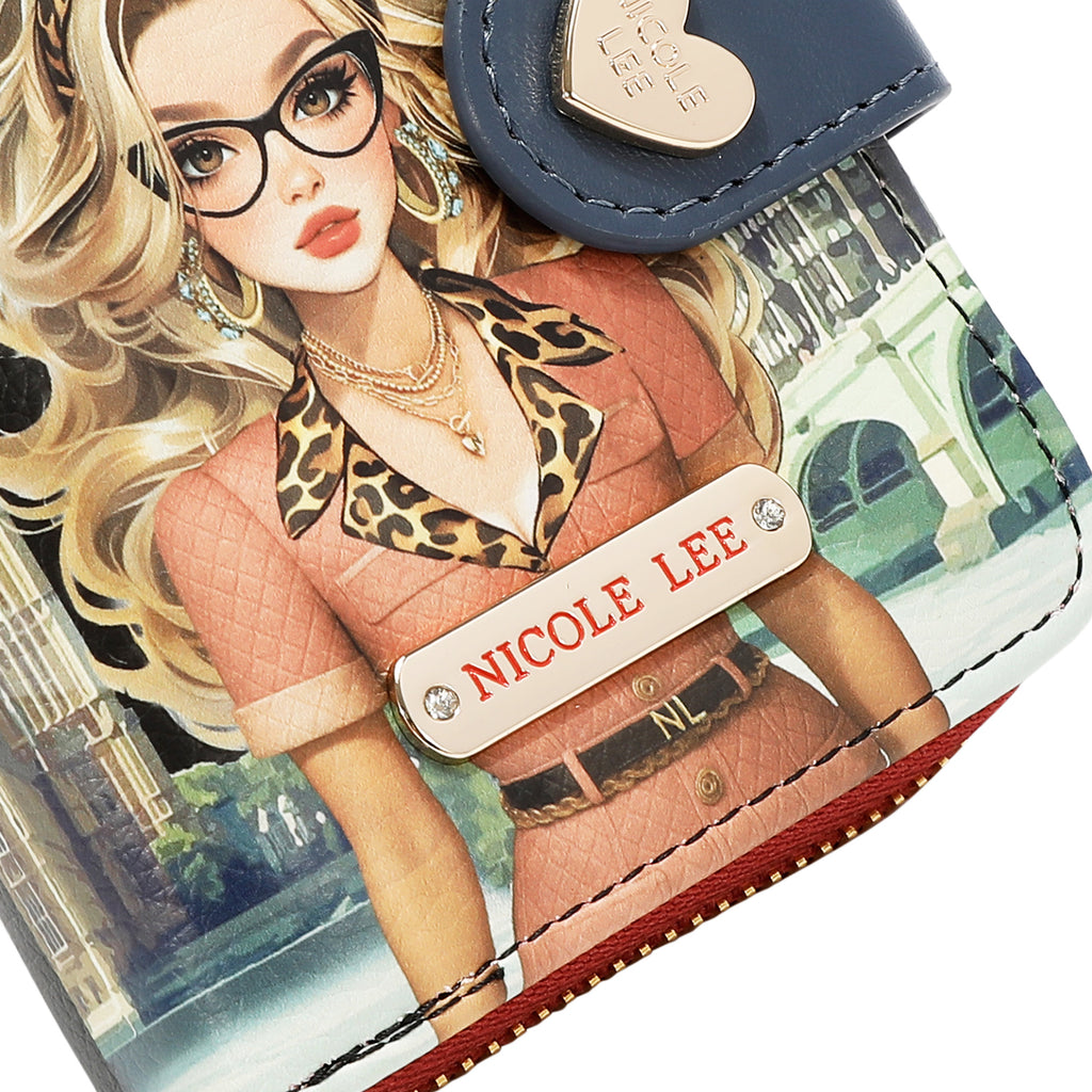 PRT6903 LONDON EYE BLACK- TARJETERO CON BROCHE DE CORAZON