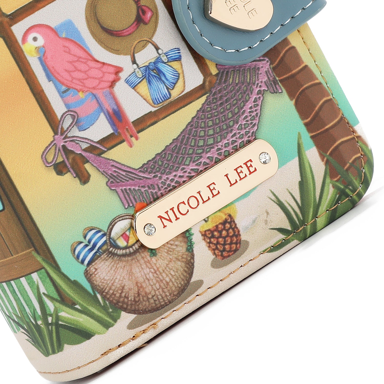 PRT6903  Sun & Sand CARTERA PLEGABLE CON FORMA DE CORAZÓN con tecnología de bloqueo RFID, garantizan la seguridad de tus objetos de valor