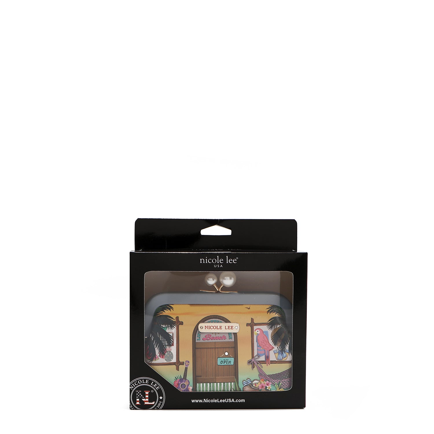 PRT7400  Sun & Sand Monedero cierre de boquilla de perlas Con una correa de muñeca opcional