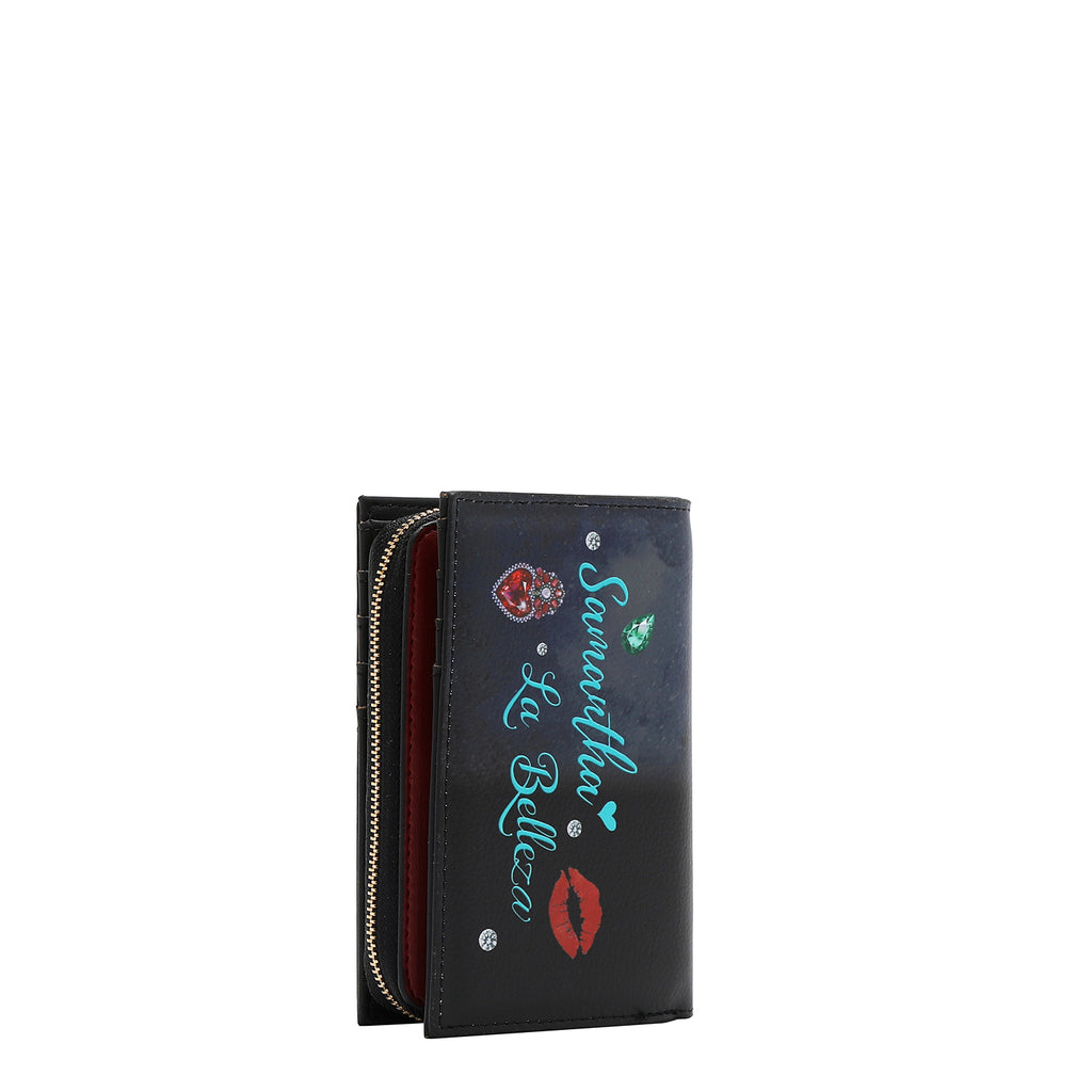 PRT7702 Samantha la Belleza- CARTERA PLEGABLE CON CREMALLERA CENTRAL