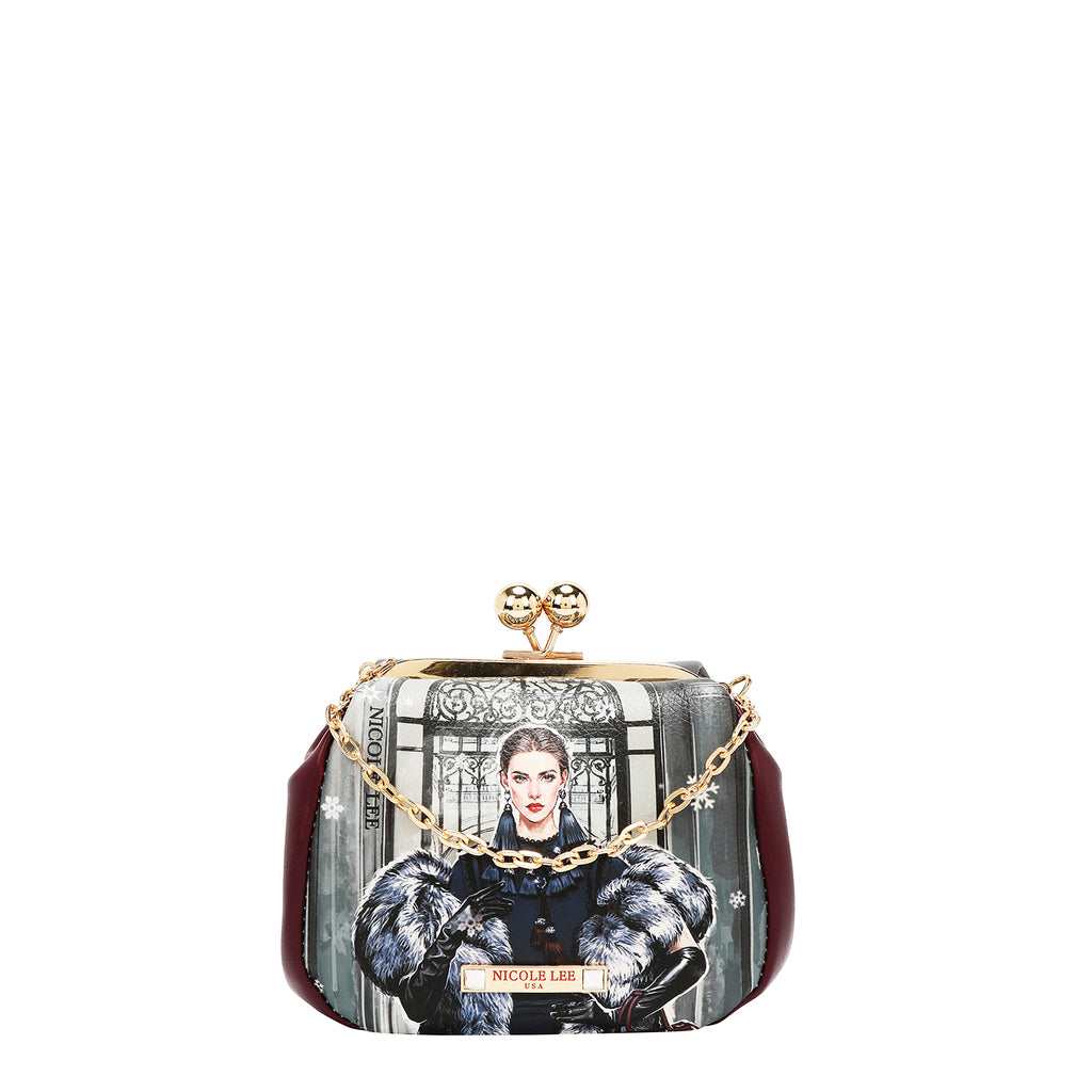 PRT7803 Moda Snowflake -MINI BOLSO BANDOLERA CON CIERRE DE BESO