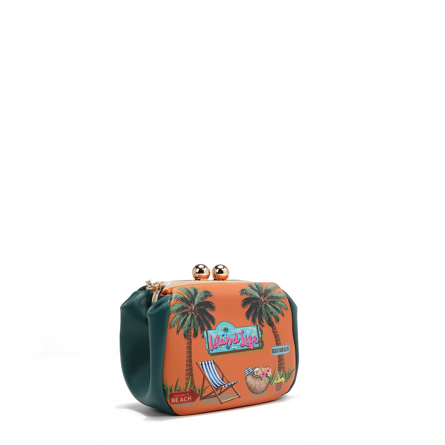 PRT7803  Sun & Sand MINI BOLSO BANDOLERA con correa de cadena para la muñeca y correa cruzada ajustable opcional