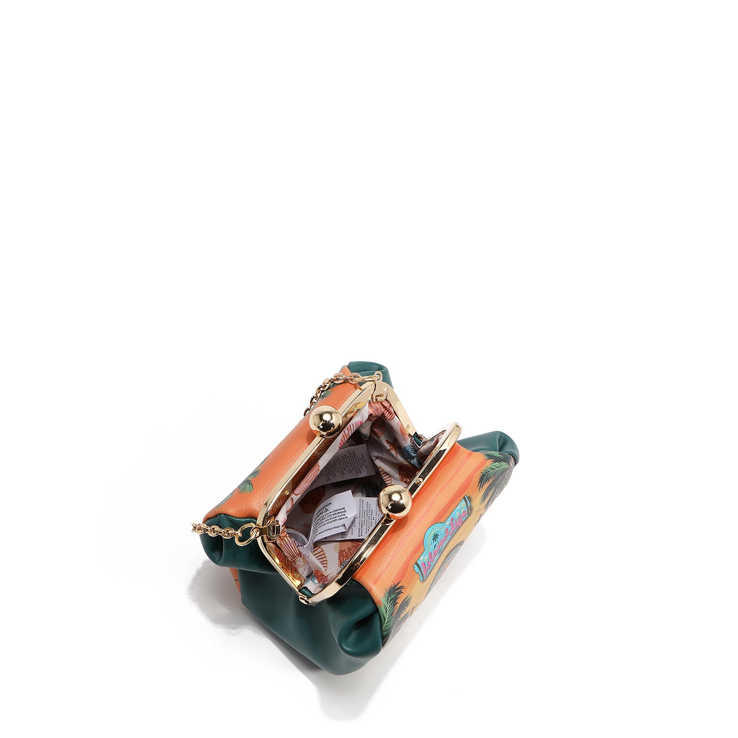 PRT7803  Sun & Sand MINI BOLSO BANDOLERA con correa de cadena para la muñeca y correa cruzada ajustable opcional