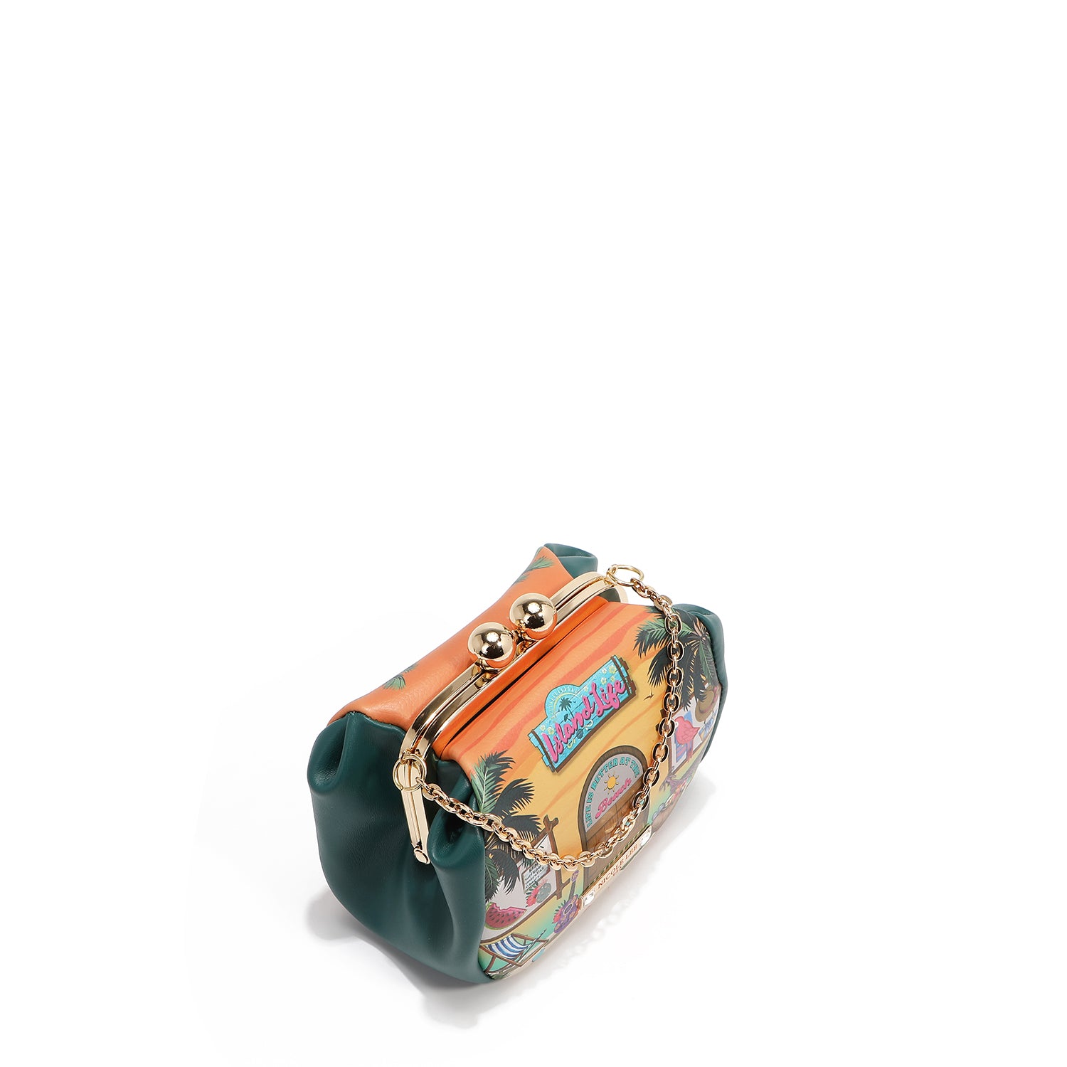 PRT7803  Sun & Sand MINI BOLSO BANDOLERA con correa de cadena para la muñeca y correa cruzada ajustable opcional