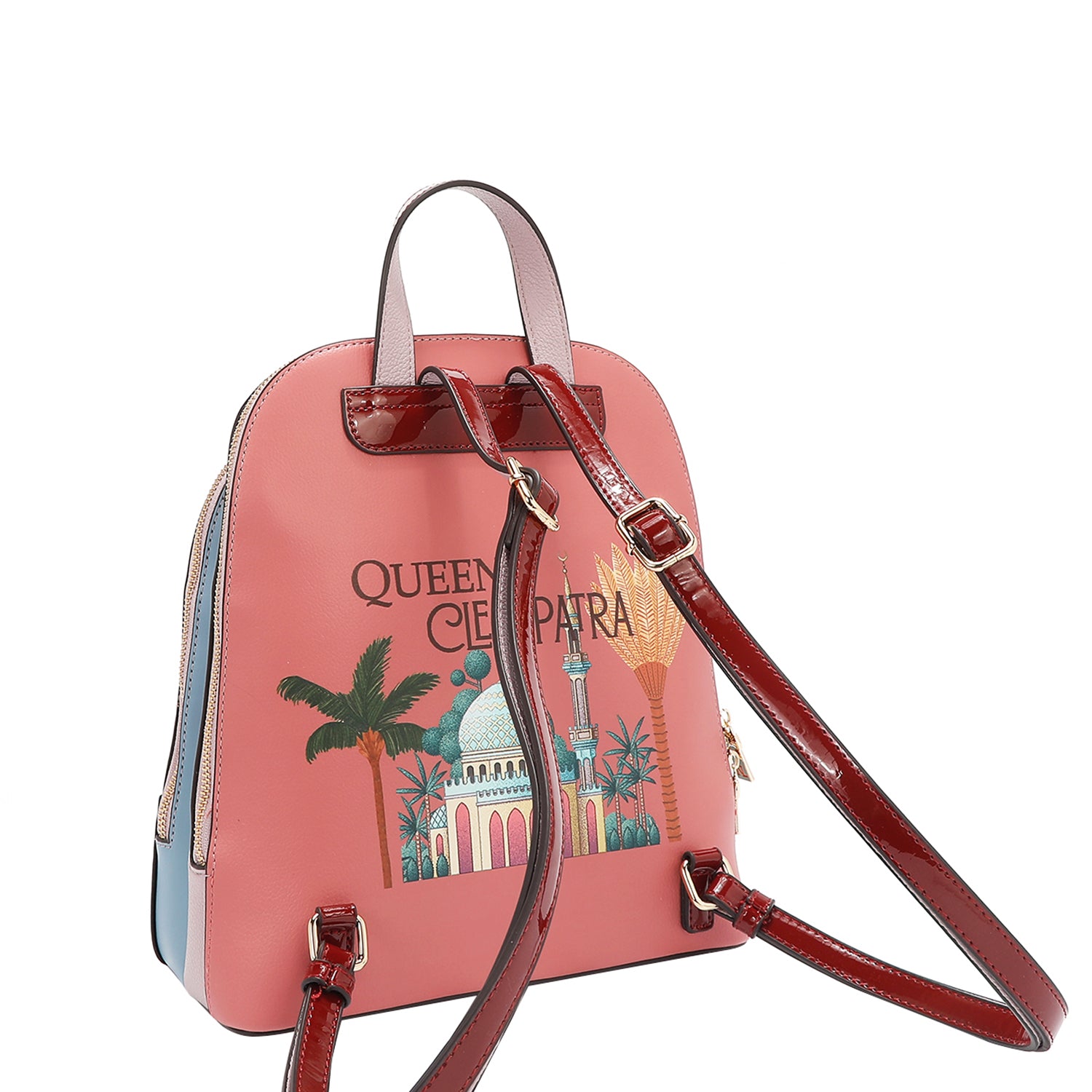 QC17273 QUEEN CLEOPATRA MOCHILA DE LA REINA CLEOPATRA 2 bolsillos interiores delanteros deslizantes para guardar el teléfono inteligente y la billetera