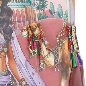 QC17273 QUEEN CLEOPATRA MOCHILA DE LA REINA CLEOPATRA 2 bolsillos interiores delanteros deslizantes para guardar el teléfono inteligente y la billetera