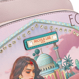 QC17273 QUEEN CLEOPATRA MOCHILA DE LA REINA CLEOPATRA 2 bolsillos interiores delanteros deslizantes para guardar el teléfono inteligente y la billetera