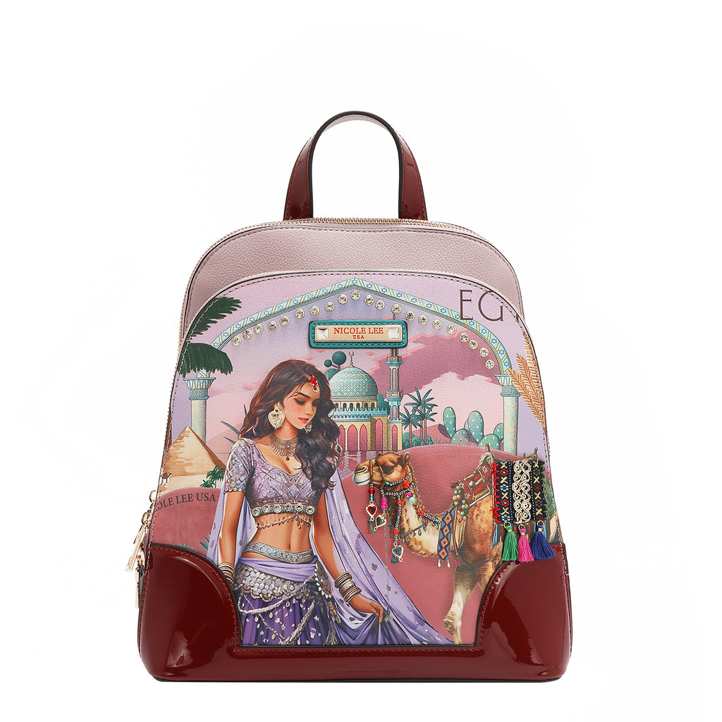 QC17273 QUEEN CLEOPATRA MOCHILA DE LA REINA CLEOPATRA 2 bolsillos interiores delanteros deslizantes para guardar el teléfono inteligente y la billetera