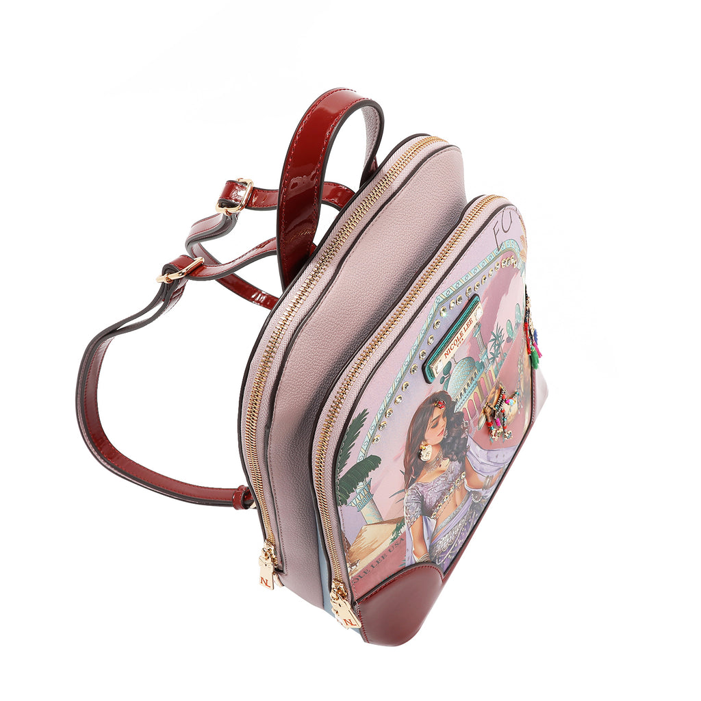QC17273 QUEEN CLEOPATRA MOCHILA DE LA REINA CLEOPATRA 2 bolsillos interiores delanteros deslizantes para guardar el teléfono inteligente y la billetera
