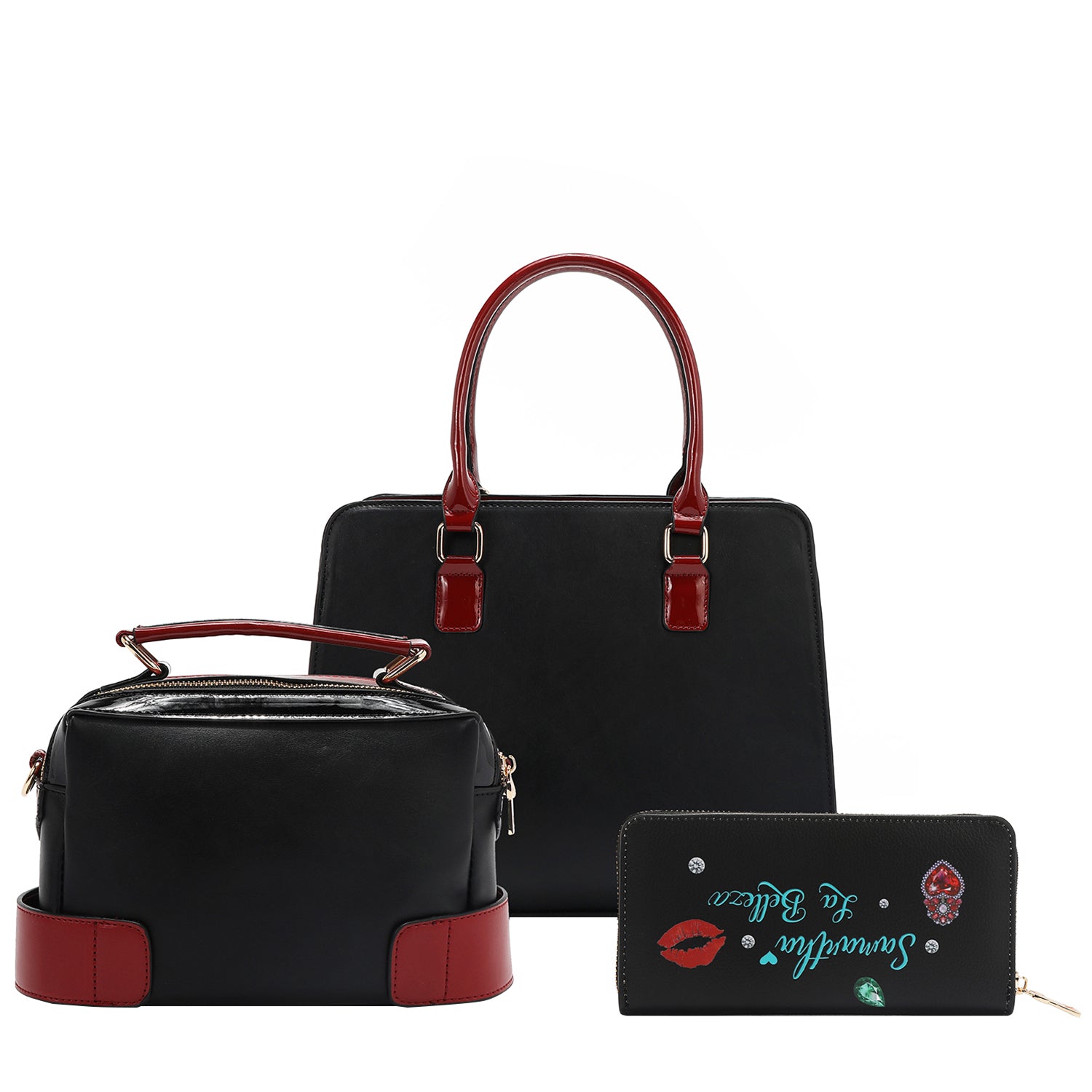 SET17299 Samantha la Belleza - CONJUNTO DE 3 PIEZAS (BOLSO, BANDOLERA, CARTERA)