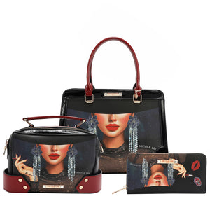 SET17299 Samantha la Belleza - CONJUNTO DE 3 PIEZAS (BOLSO, BANDOLERA, CARTERA)