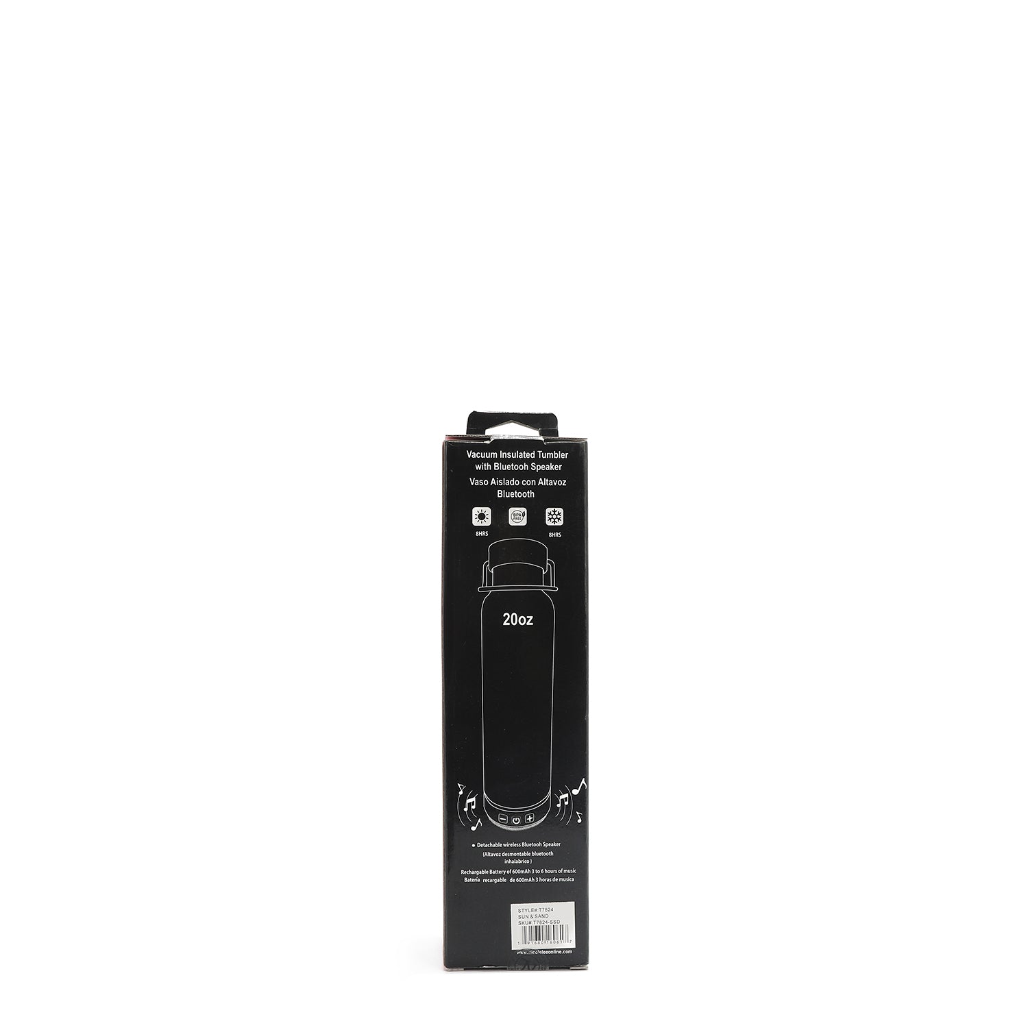 T7824  Sun & Sand VASO CON ALTAVOZ BLUETOOTH 20 onzas/600 ml