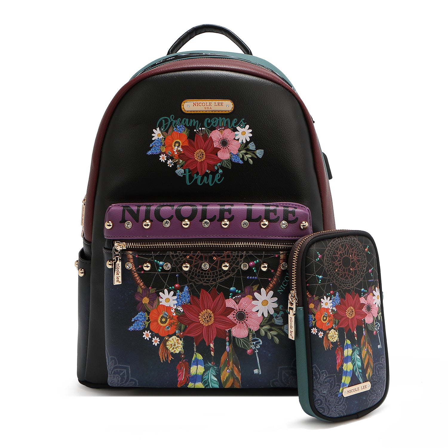 USB12769L DREAM COMES TRUE - Mochilas de moda con brillos y pedrerías