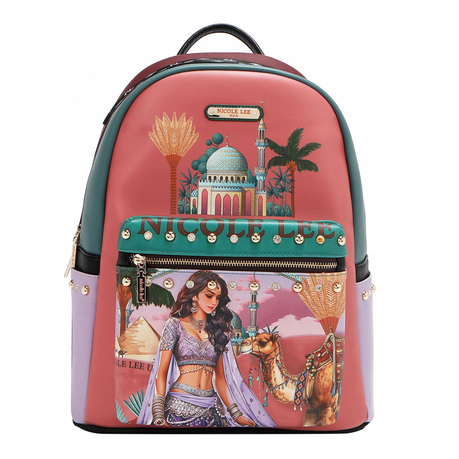 USB12769L QUEEN CLEOPATRA MOCHILA GRANDE USB DE MODA CON PUERTO DE CARGA Y BOLSA